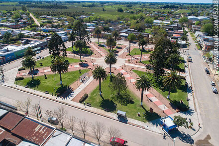 Aerial view of Santa Rosa square - Department of Canelones - URUGUAY. Photo #75218
