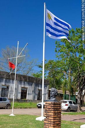 Bandera uruguaya flameando en Bella Unión - Artigas - URUGUAY. Photo #83828