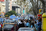 Festejos por el pasaje de Uruguay a los cuartos de final de la Copa del Mundo 2010. Avenida 18 de Julio - Foto #37718