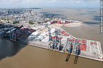 Grúas pórtico y playa de contenedores de la Terminal Cuenca del Plata. Vista aérea. - Foto #55741