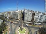Foto aérea del Obelisco a los Constituyentes de 1830. Bulevar Artigas, Avenidas 18 de Julio y Dr. Luis Morquio. Antena del canal 4 - Foto #60952