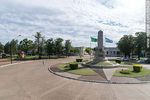 Vista aérea del obelisco de la ciudad de Artigas en la plaza Batlle Ordóñez - Foto #66428