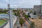 Vista aérea de la Avenida Ricaldoni, Área de la Salud, escuelas de medicina, CUDIM, torre de los homenajes del Estadio Centenario - Foto #67276