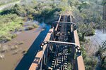 Vista aérea del puente ferroviario sobre el arroyo de La Virgen, límite departamental entre San José y Florida - Foto #68371